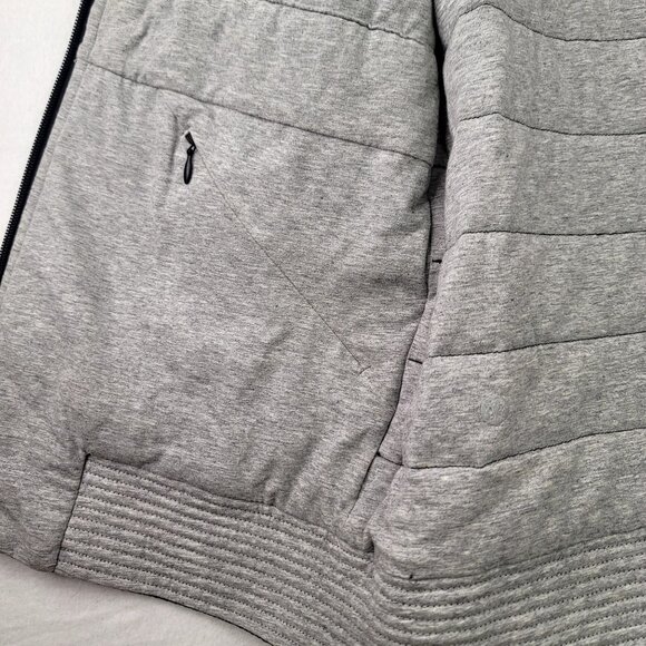 Lululemon Reversible Black Gray Puffer Quilted Jacket Zip Pockets Logo Size 6 - Picture 7 of 9